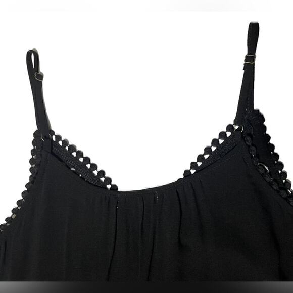 Anthro Love On A Hanger Floral Boho Chic Embroidered Peplum Cami Top Black Small - Picture 15 of 16